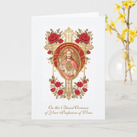 Katholische Nonnen Religious Profession of Vows Ca Karte (Gelbe Blume)