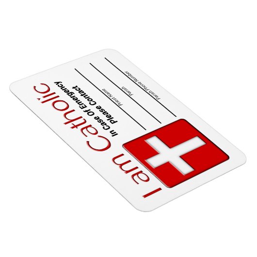 katholische Notfallkontaktkarte Magnet (Rechte Seite)