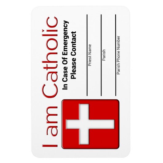 katholische Notfallkontaktkarte Magnet (Vertikal)