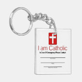 Katholische Notkontakt-Karte Schlüsselanhänger (Vorderseite links)