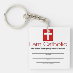 Katholische Notkontakt-Karte Schlüsselanhänger
