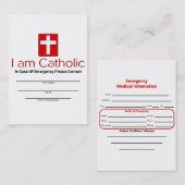 Katholische Notkontakt-Karte Telefonnummerkarte (Vorne/Hinten)
