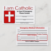 Katholische Notkontakt-Karte Telefonnummerkarte (Vorne/Hinten)