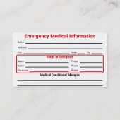 Katholische Notkontakt-Karte Telefonnummerkarte (Rückseite)