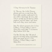 Katholische Novena nach St. Hier die kleine Blume (Rückseite)