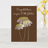 Katholische Nun 50. Jubilee Floral 5 Karte (Gelbe Blume)