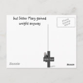 Katholische Nun Funny Cards "Walking the Dog" Postkarte (Rückseite)