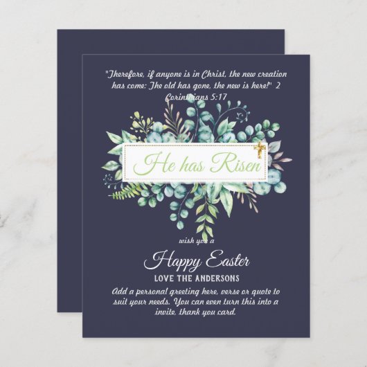 Katholische OSTTER-Karten Zitat der religiösen Ver (Vorne/Hinten)