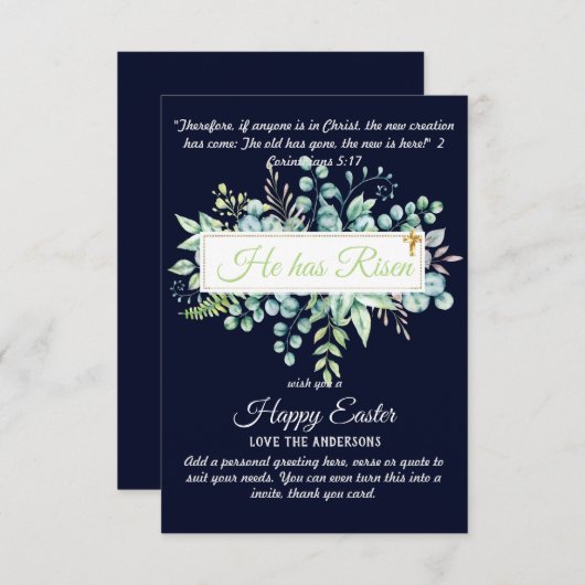 Katholische OSTTER-Karten Zitat der religiösen Ver (Vorne/Hinten)