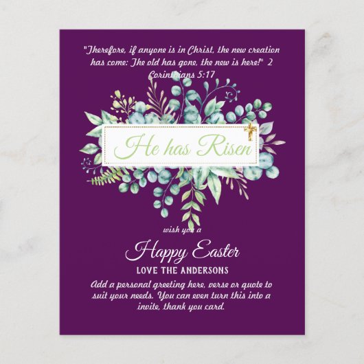 Katholische OSTTER-Karten Zitat der religiösen Ver (Vorderseite)