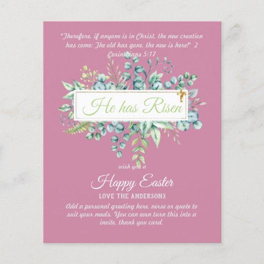 Katholische OSTTER-Karten Zitat der religiösen Ver (Vorderseite)