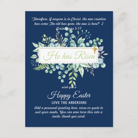 Katholische OSTTER-Karten Zitat der religiösen Ver Postkarte (Vorderseite)