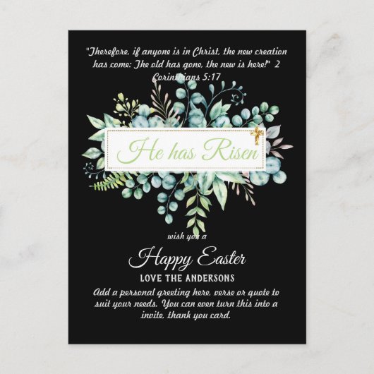 Katholische OSTTER-Karten Zitat der religiösen Ver Postkarte (Vorderseite)