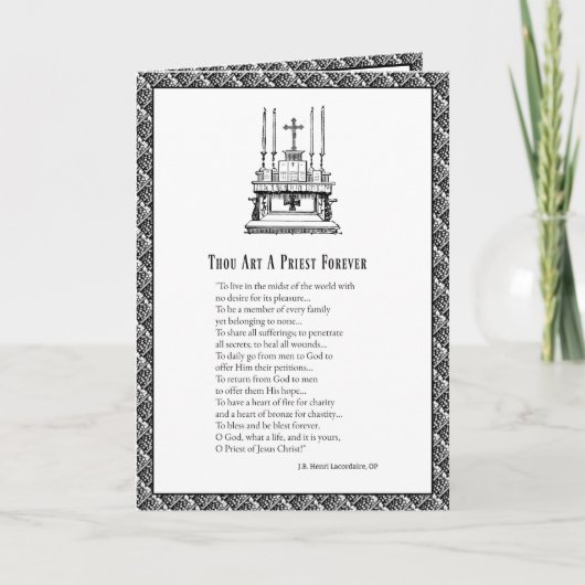 Katholische Priesterordinierung Jahrestag lateinis Karte (Vorderseite)