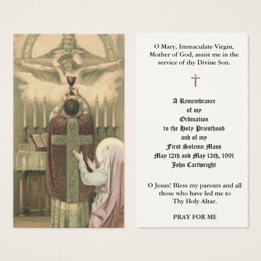 KATHOLISCHE PRIESTORDINIERUNG HOLY CARDS (Vorne & Hinten)