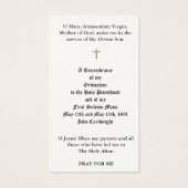 KATHOLISCHE PRIESTORDINIERUNG HOLY CARDS (Rückseite)