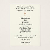 KATHOLISCHE PRIESTORDINIERUNG HOLY CARDS (Rückseite)