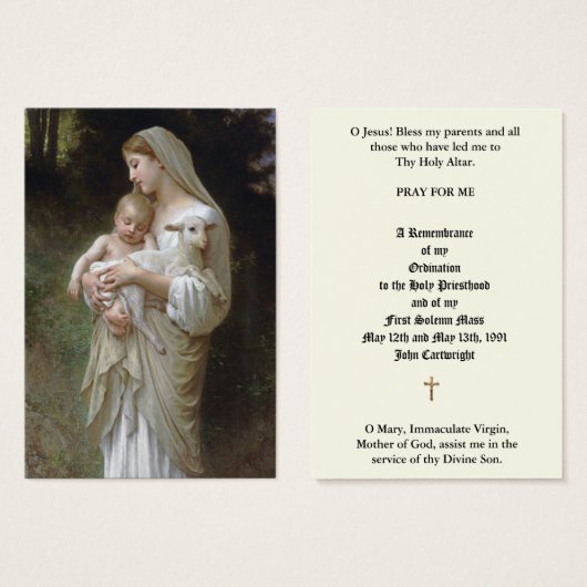 KATHOLISCHE PRIESTORDINIERUNG JAHRESHEILIGE KARTEN (Vorne & Hinten)