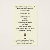 KATHOLISCHE PRIESTORDINIERUNG JAHRESHEILIGE KARTEN (Rückseite)