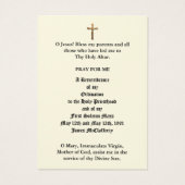 KATHOLISCHE PRIESTORDINIERUNG JAHRESHEILIGE KARTEN (Rückseite)