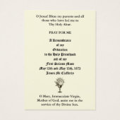 KATHOLISCHE PRIESTORDINIERUNG JAHRESHEILIGE KARTEN (Rückseite)