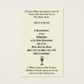 KATHOLISCHE PRIESTORDINIERUNG JAHRESHEILIGE KARTEN (Rückseite)