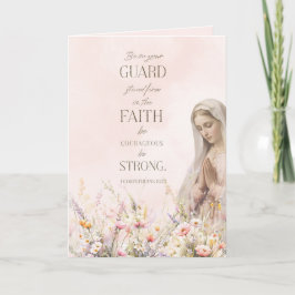 Katholische Religiöse Blumenschrift Mary Karte