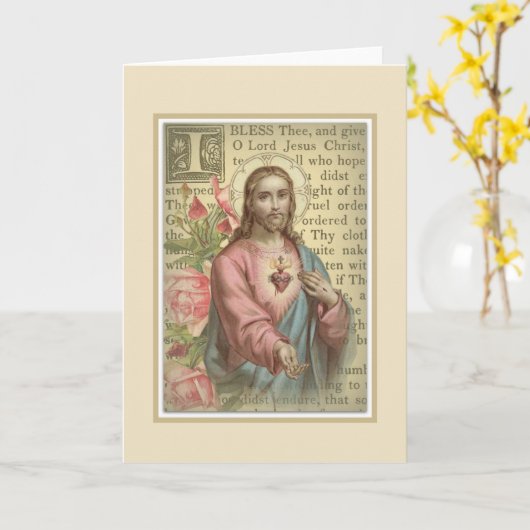 Katholische Religiöse Heilige Herz Jesu Karte (Gelbe Blume)