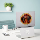 Katholische Religiöse Jesus Crucifix Heilige Dreih Aufkleber (Laptop auf Schreibtisch)
