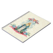 Katholische religiöse Jungfrau Mary Vintag Bloral Notizblock (Linke Seite)