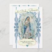 Katholische Religiöse Kinderdusche Junge Mutter Vi Einladung (Vorne/Hinten)