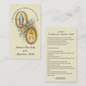 Katholische Religiöse Novena zu gesegnete Jungfrau Visitenkarte (Vorne/Hinten)