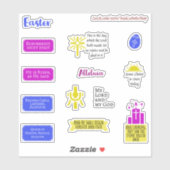 Katholische Religiöse Osterfarbenprägung Lateinmes Aufkleber (Blatt)