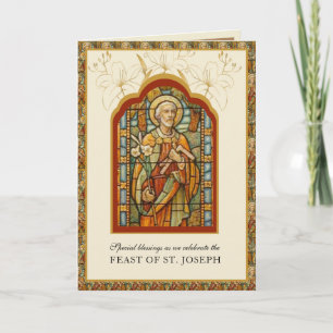 Katholische Religiöse St. Joseph Fest Gebetskarte Karte