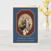 Katholische Religiöse St. Joseph Festmahlkarte Karte (Gelbe Blume)