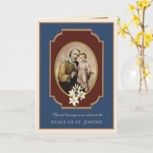 Katholische Religiöse St. Joseph Festmahlkarte Karte (Gelbe Blume)