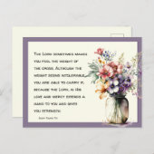 Katholische Religiöse St. Padre Pio Zitat Blumenko Postkarte (Vorne/Hinten)