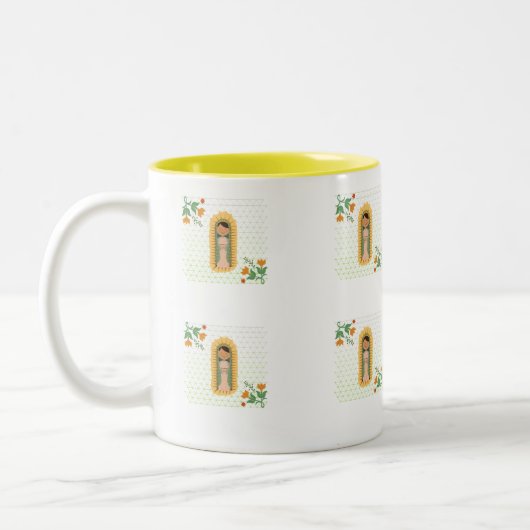 Katholische religiöse Tasse, Virgen de Guadalupe Zweifarbige Tasse (Links)