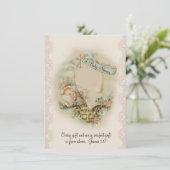 katholische religiöse Vintage Babydusche Einladung (Stehend Vorderseite)