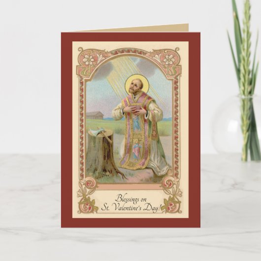 Katholische religiöse Vintage St. Valentingebet Karte (Vorderseite)