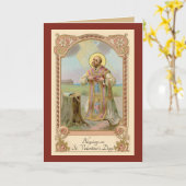 Katholische religiöse Vintage St. Valentingebet Karte (Gelbe Blume)