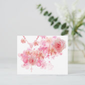 Katholische Rosary Pink Roses Religiöse Flora Postkarte (Stehend Vorderseite)
