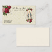 Katholische Rosary Pink Rote Rose Jungfrau Mary  Visitenkarte (Vorne/Hinten)
