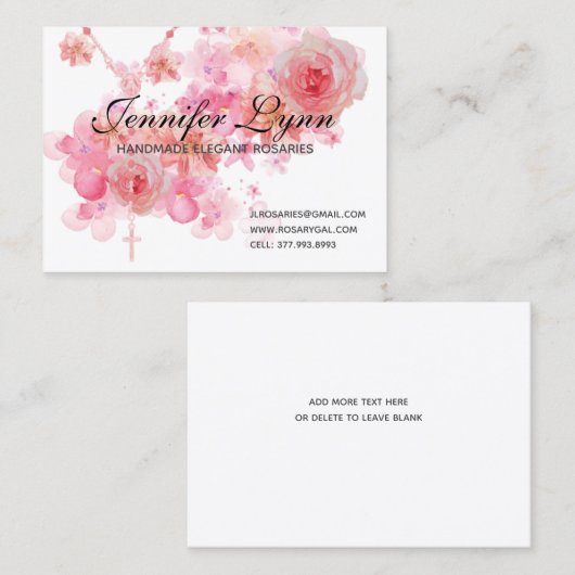 Katholische Rosary Roses Religiöse Blume Visitenkarte (Vorne/Hinten)