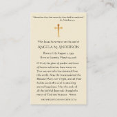 Katholische Rose Jungfrau Mary Lace Visitenkarte (Rückseite)