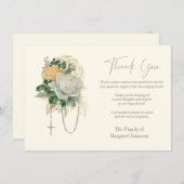 Katholische Rose Rosary Funerobdolence Beileid Dankeskarte (Vorne/Hinten)