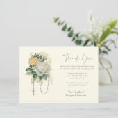 Katholische Rose Rosary Funerobdolence Beileid Dankeskarte (Stehend Vorderseite)