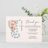 Katholische Rose Rosary Funerobdolence Beileid Dankeskarte (Stehend Vorderseite)