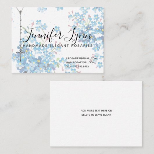 Katholische Rosenkranz-Rose Religiöse Blume Visitenkarte (Vorne/Hinten)