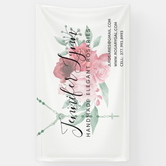 Katholische Rosenkranze Rose Religiöse Blume Banner (Vertikal)